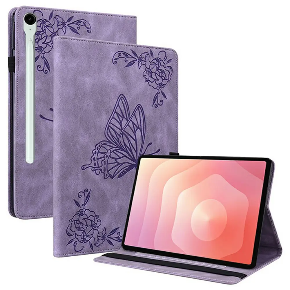 Læderetui Sommerfugle Samsung Galaxy Tab S11 Lilla
