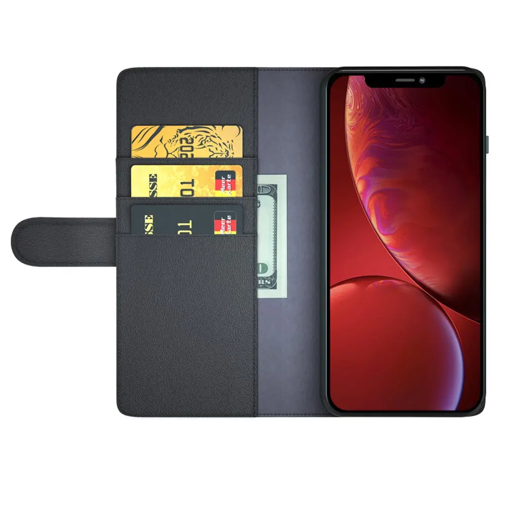 Äkta Läderfodral iPhone 13 Pro Max Svart