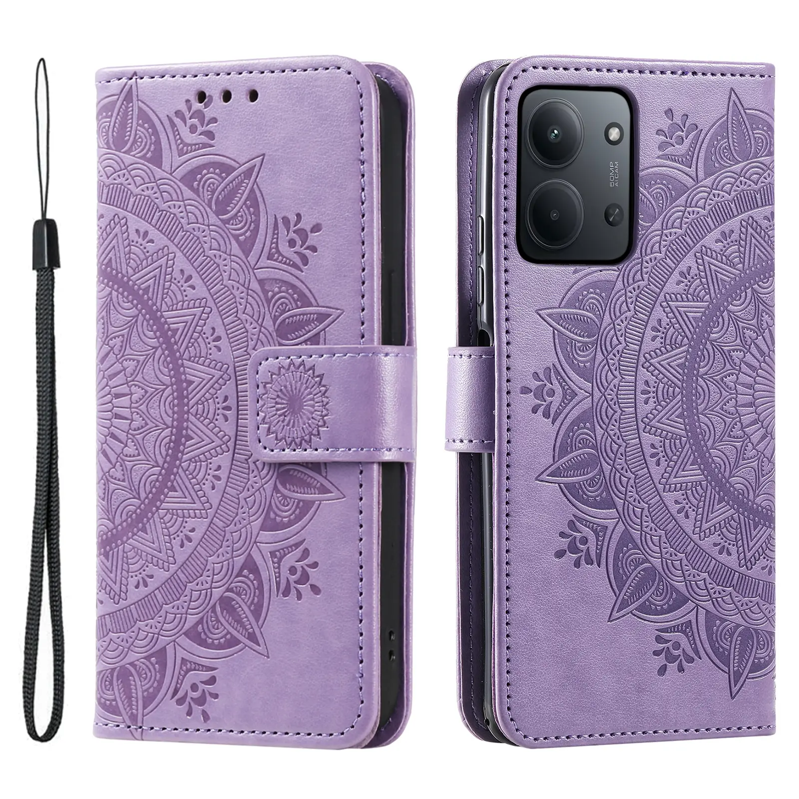 Læderetui Mandala Xiaomi Redmi 15C Lilla