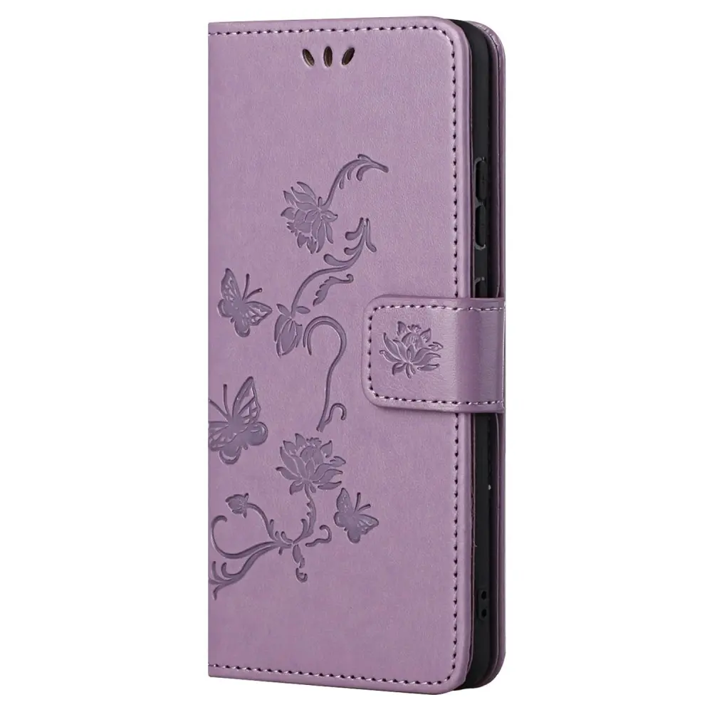 Läderfodral Fjärilar Xiaomi 12T/12T Pro Lila
