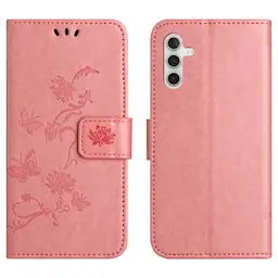 Samsung Galaxy A37 Suojakotelo perhoskuviolla, Vaaleanpunainen