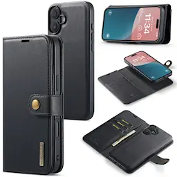 iPhone 16 Plus pungcover med aftageligt cover, Black
