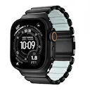 Apple Watch Ultra 49mm 3rd Gen Armbånd Stratos, Black Titanium - Icy Blue Glow