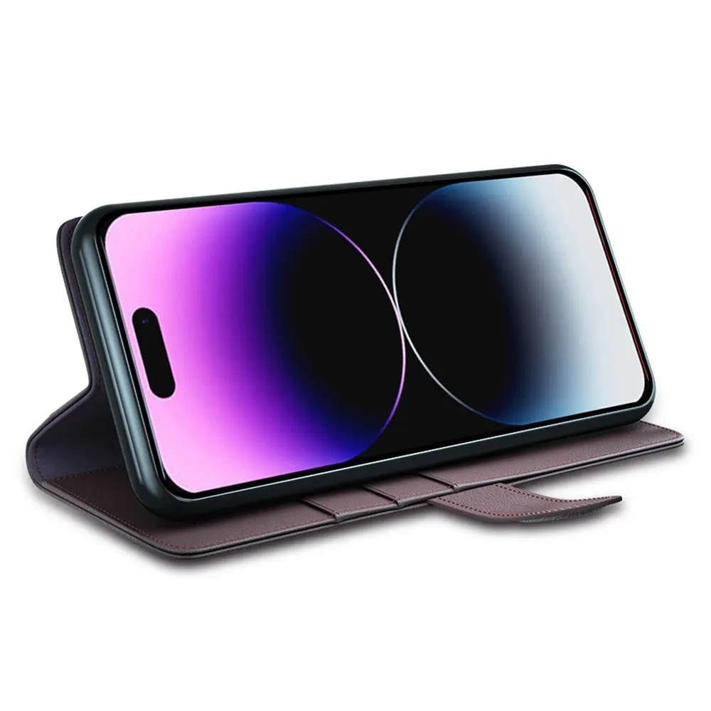 Äkta Läderfodral iPhone 15 Pro Max Brun
