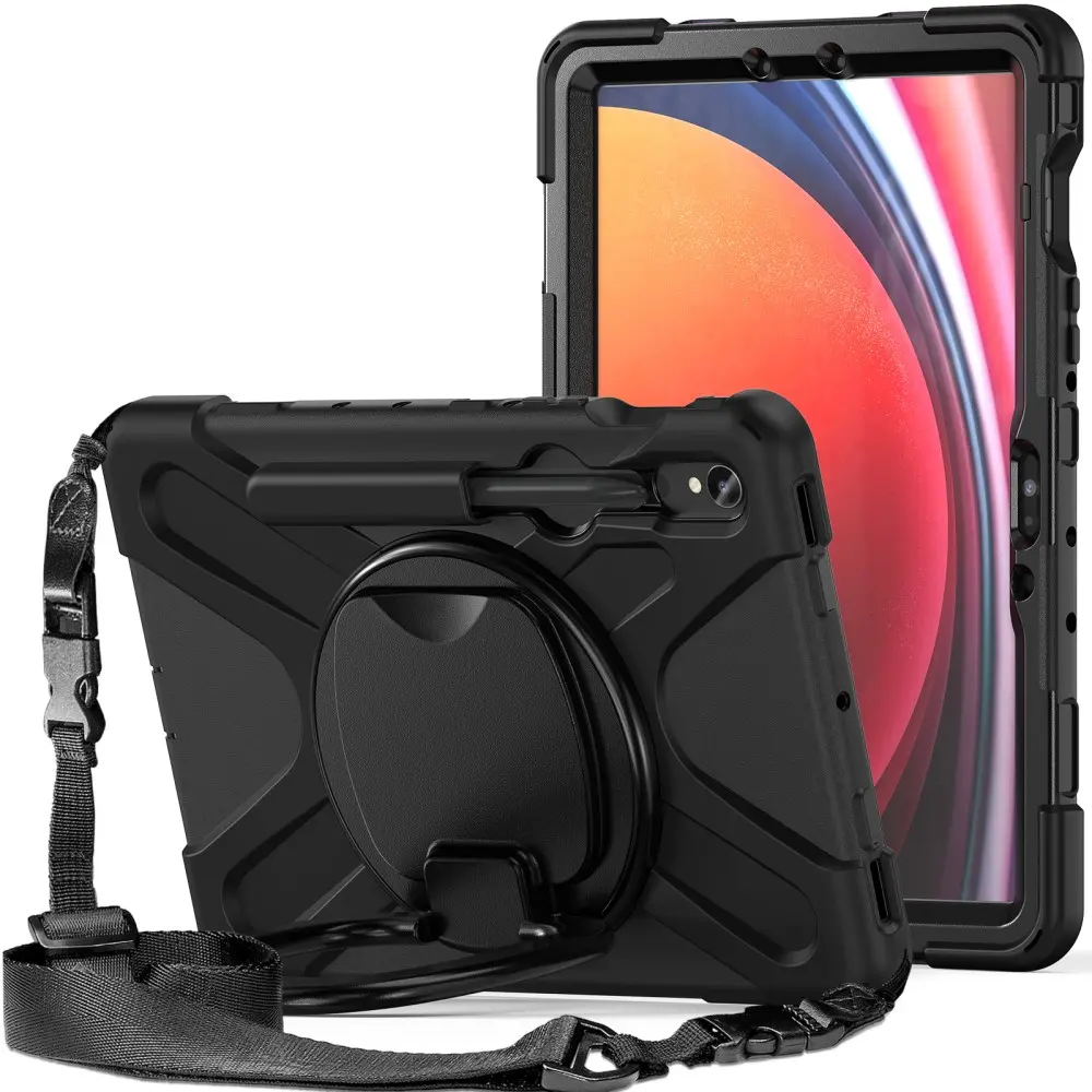 Kickstand Hybridskal med axelrem Samsung Galaxy Tab S10 FE svart