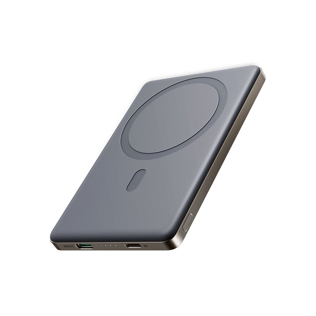 SiGN Powerbank 5000 mAh Apple iPhone 12 Trådløs magnetisk Grå