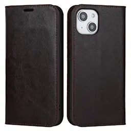 Suojakotelo Aito Nahka iPhone 15 Tummanruskea