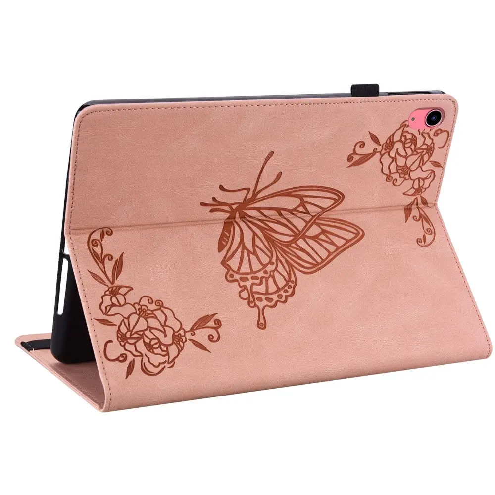 Läderfodral Fjärilar Apple iPad 11 11th Gen (2025) Rosa