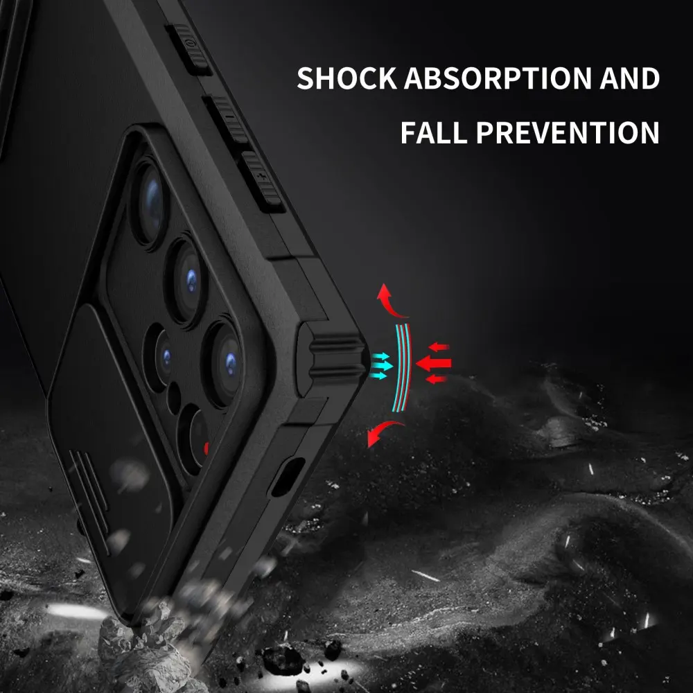 Samsung Galaxy S24 Ultra Kickstand Skal Kameraskydd Svart