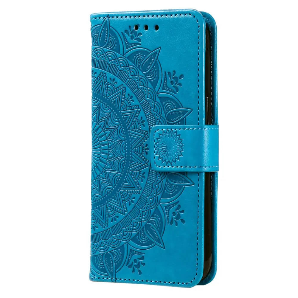 Läderfodral Mandala Motorola Moto G05 blå