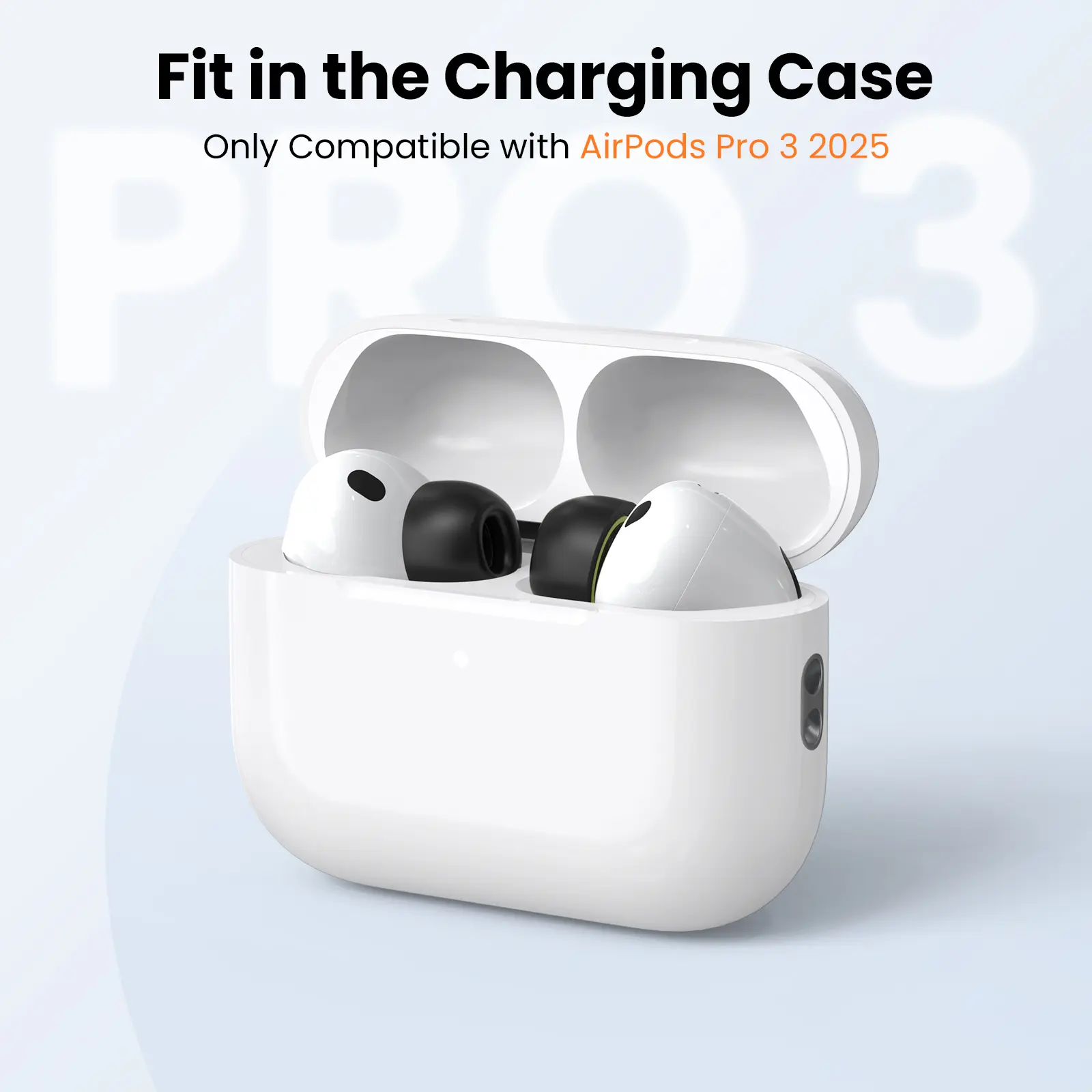 Memory Foam Ear Tips (3-pack) Apple AirPods Pro 3 svart