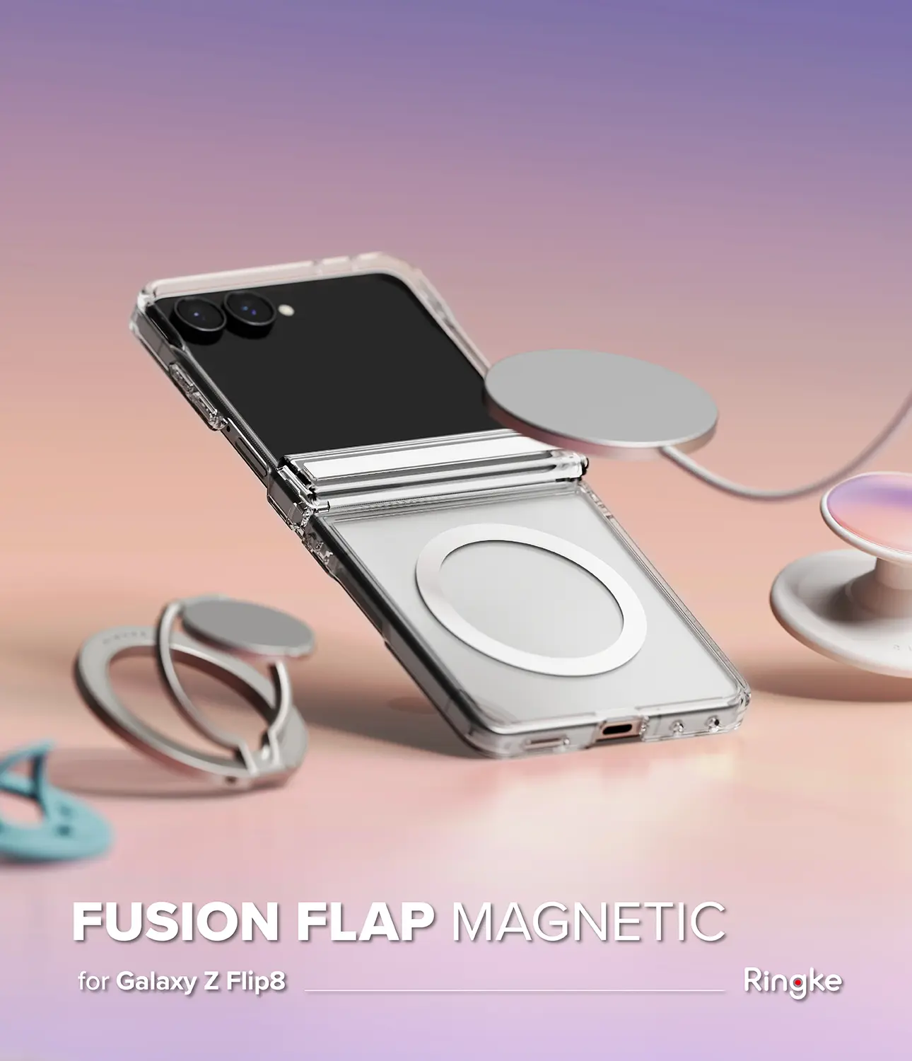 Fusion Flap Magnetic Case Samsung Galaxy Z Flip 8 Clear