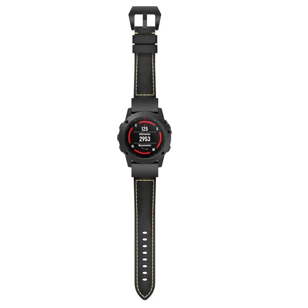 Läderarmband Garmin Fenix 8 51mm Svart