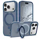 iPhone 18 Pro Magnetic hybridcover med stativfunktion, Blå