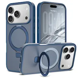 iPhone 18 Pro Magnetic hybriddeksel med stativfunksjon, Blå