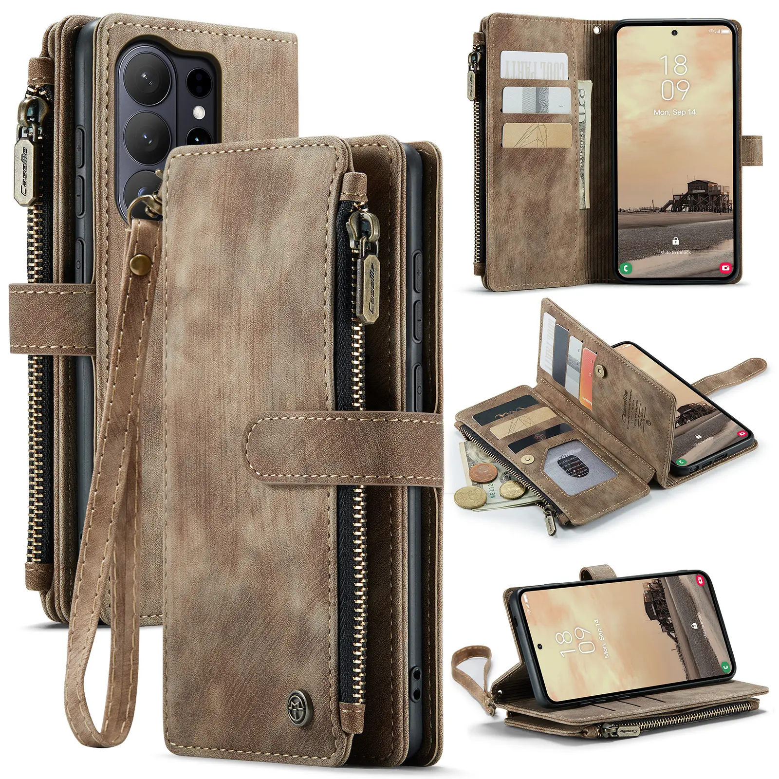 Zipper Wallet Samsung Galaxy S26 Ultra Brun