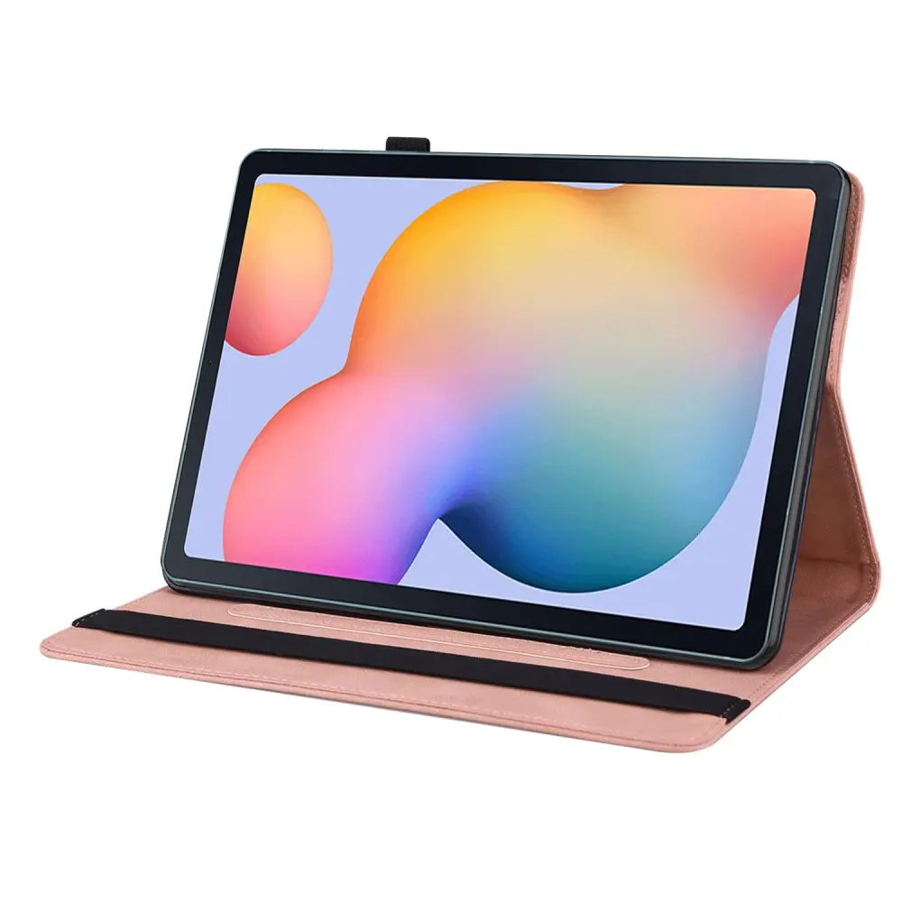 Läderfodral Fjärilar Samsung Galaxy Tab S6 Lite Rosa