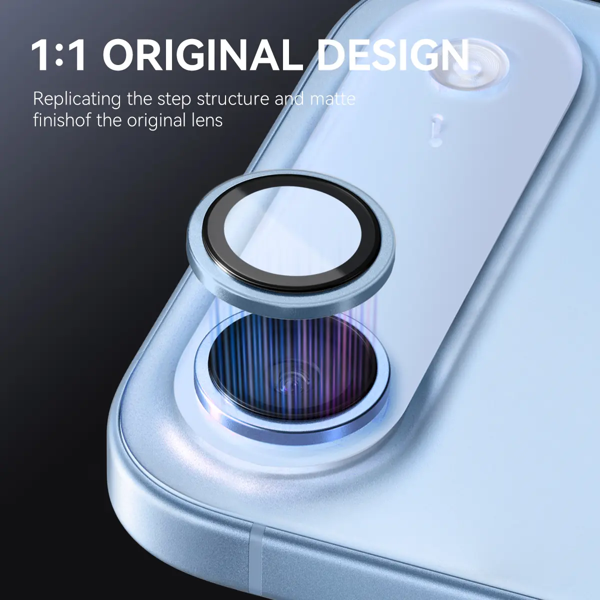 Linsskydd Härdat Glas Aluminium iPhone Air Blå