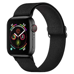 Elastinen Nailonranneke Apple Watch Series 8 45mm Musta