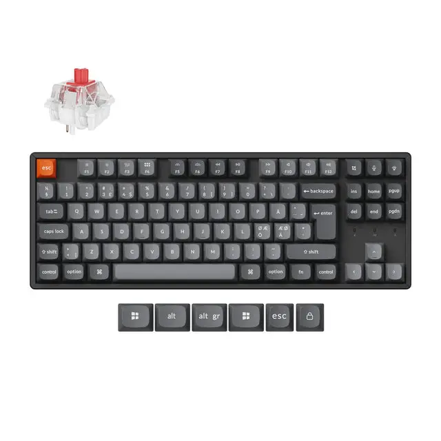 K8 MAX Tri-Mode Hot Swap Trådløst gamingtastatur QMK/VIA, Super Red