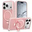 iPhone 18 Pro Magnetic hybridcover med stativfunktion, Lyserød