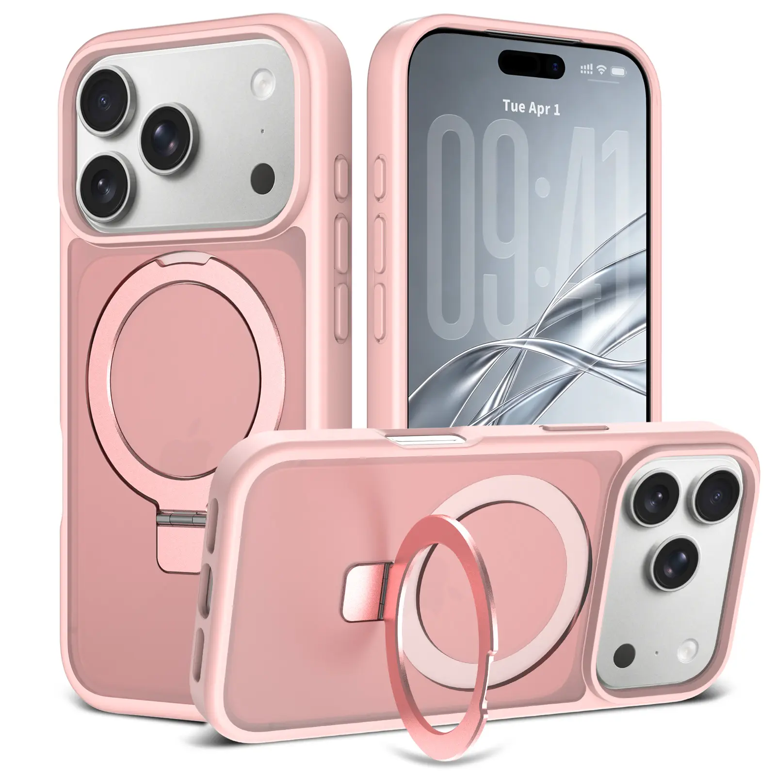 Hybridskal Magnetic Ring iPhone 18 Pro Max Rosa
