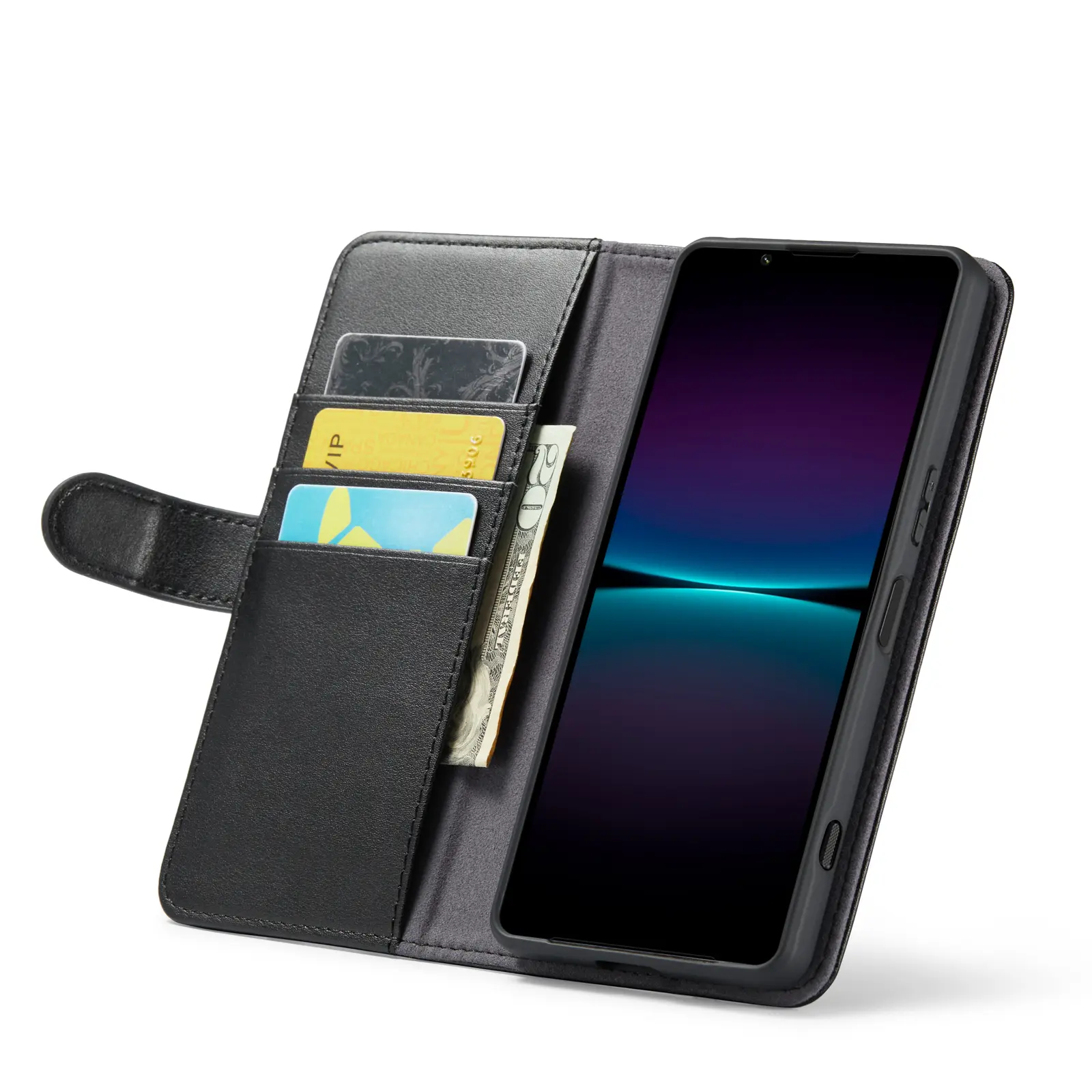 Äkta Läderfodral Sony Xperia 1 VIII Svart