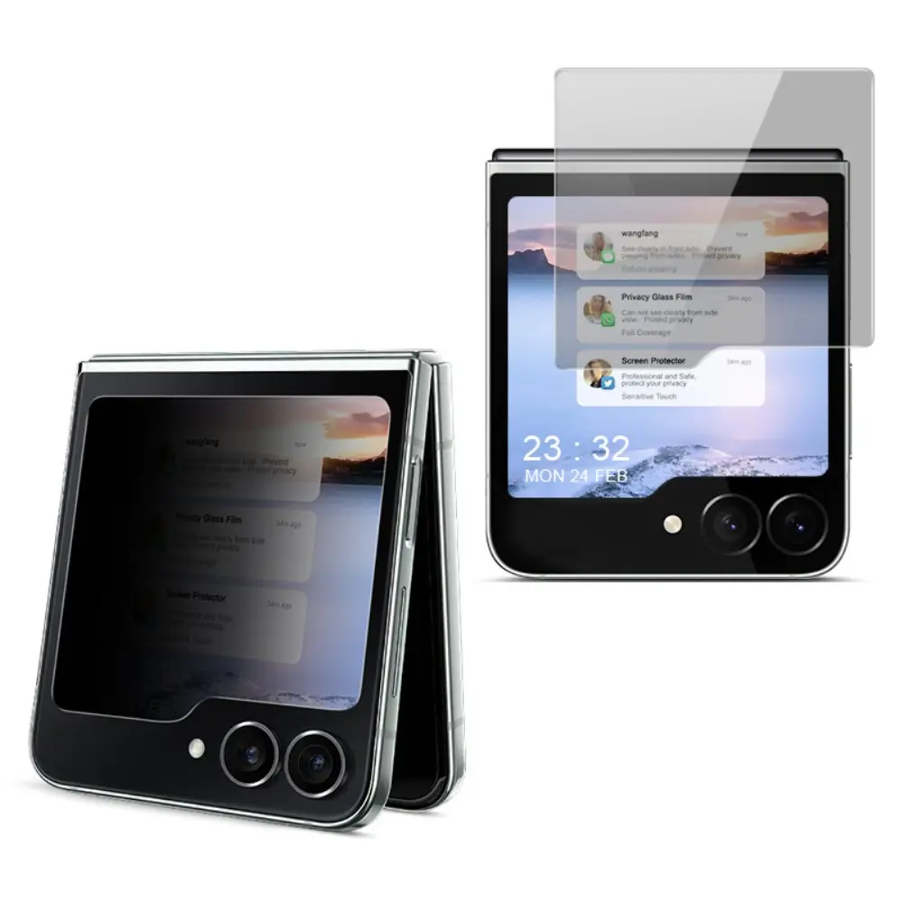 Privacy Härdat Glas Ytterskärmskydd Samsung Galaxy Z Flip 7 FE