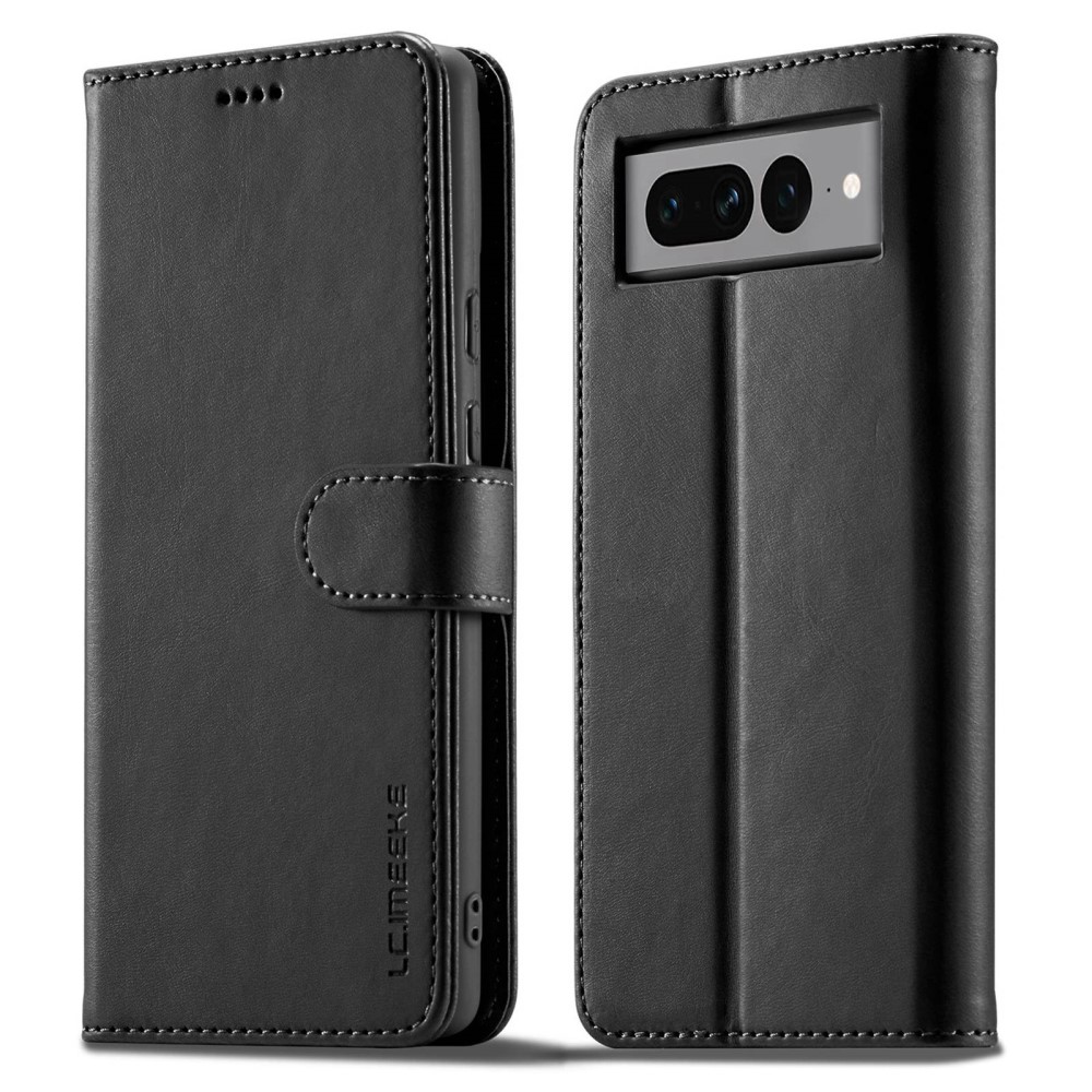 LC.IMEEKE Lommebokdeksel Google Pixel 7 Pro svart - Mobilveske med stilig design
