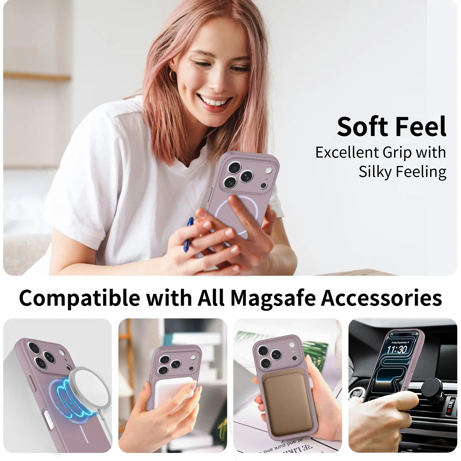 MagSafe-skal SoftArmor iPhone 18 Pro Lila