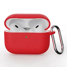 Apple AirPods Pro 3 Silikonikotelo + karabiinihaka, Punainen