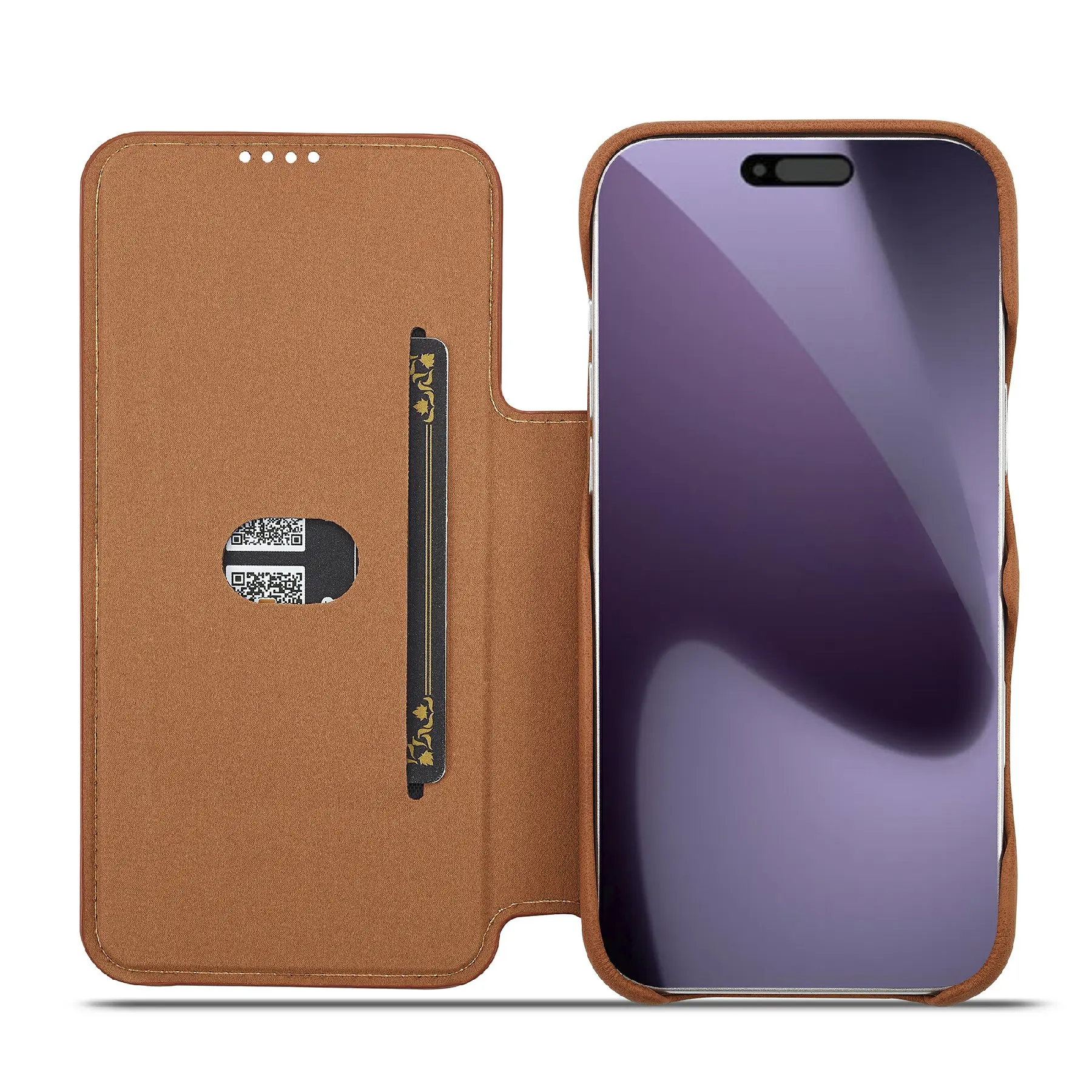 Slim Plånboksfodral iPhone 17 Pro Cognac