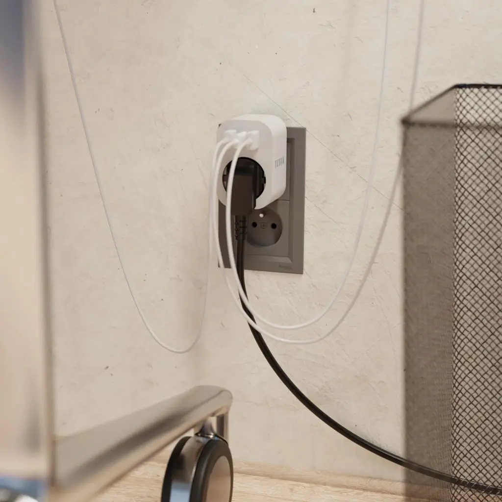 Smart Home Plug WiFi Väggadapter med eluttag 20W Vit