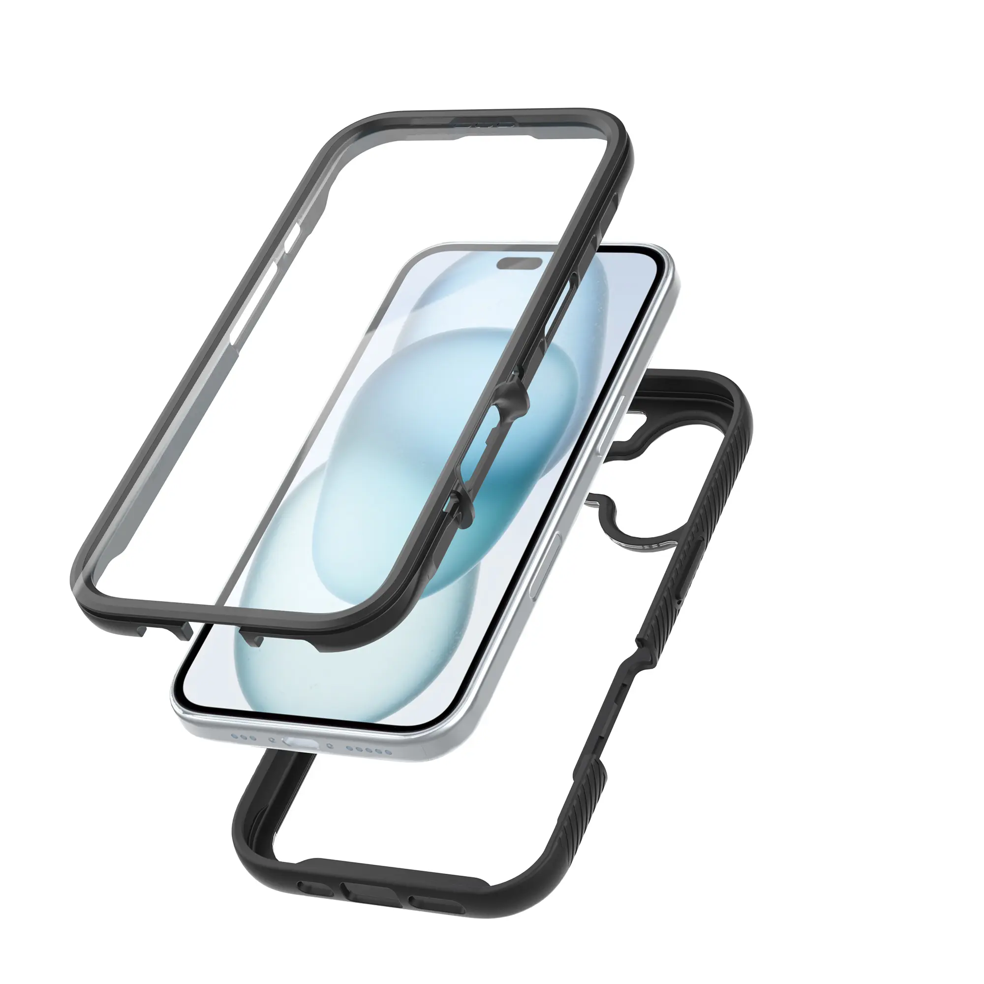 Full Protection Case iPhone 16 Svart/transparent
