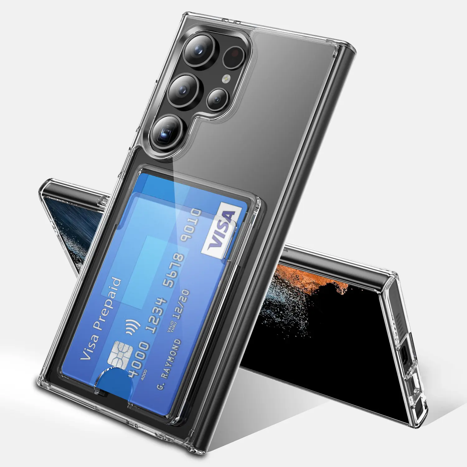 Hybridskal Kortfack Samsung Galaxy S24 Ultra Genomskinlig