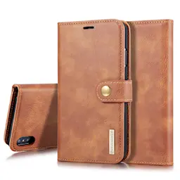 iPhone X/XS Plånboksfodral med avtagbart skal, Cognac