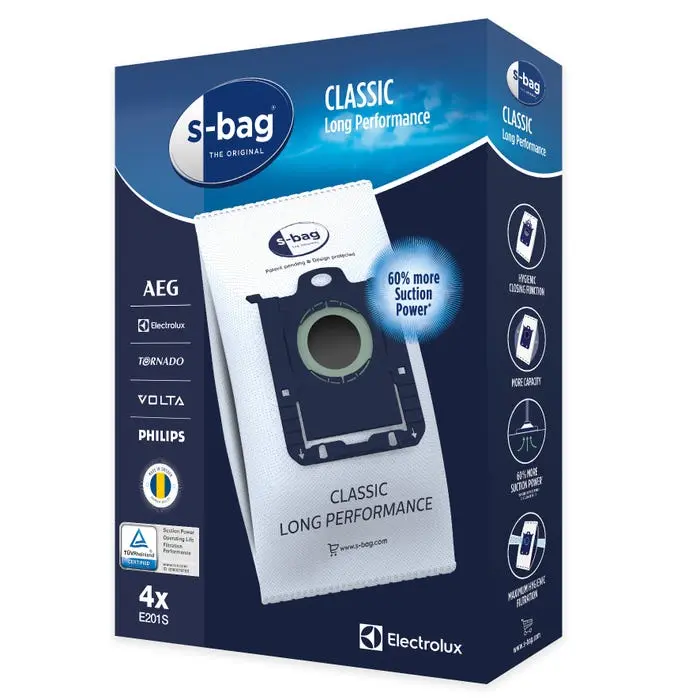 Original S-bag støvsugerposer E201S (4-pack)