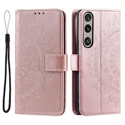 Läderfodral Mandala Sony Xperia 1 VII Roséguld