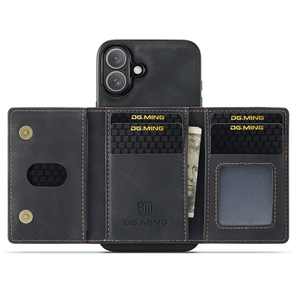 Magnetic Card Slot Case iPhone 16 Svart