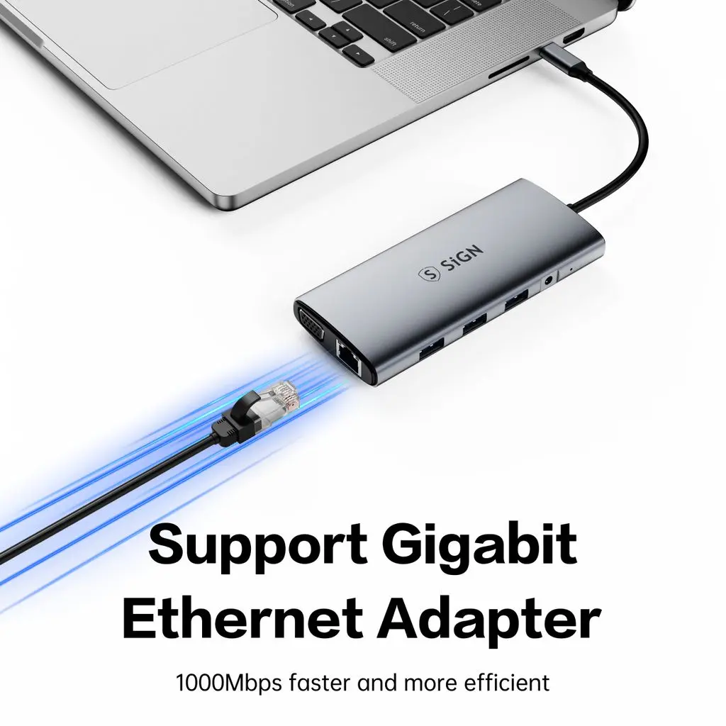 11-i-1 Hub USB-C till Multiport Silver