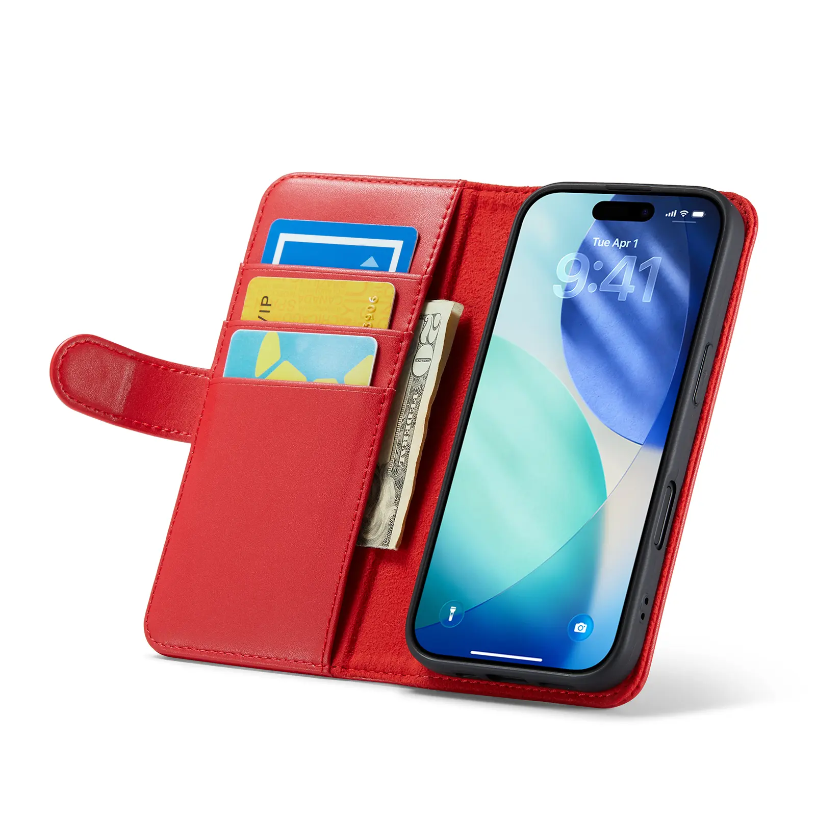 Äkta Läderfodral iPhone 18 Pro Max Röd