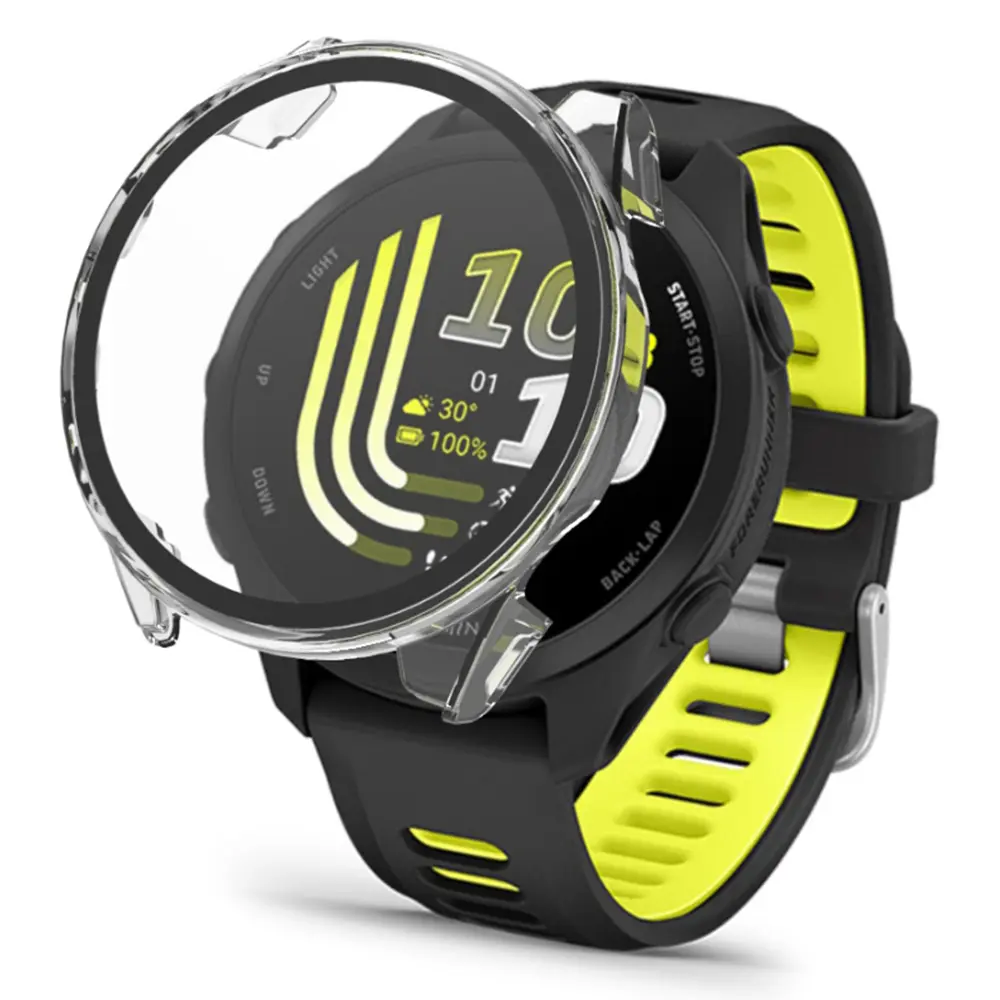 Garmin Forerunner 70 Heltäckande skal med inbyggt skärmskydd, Genomskinlig