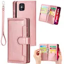 Læder multi-slot tegnebog iPhone 12/12 Pro rose guld