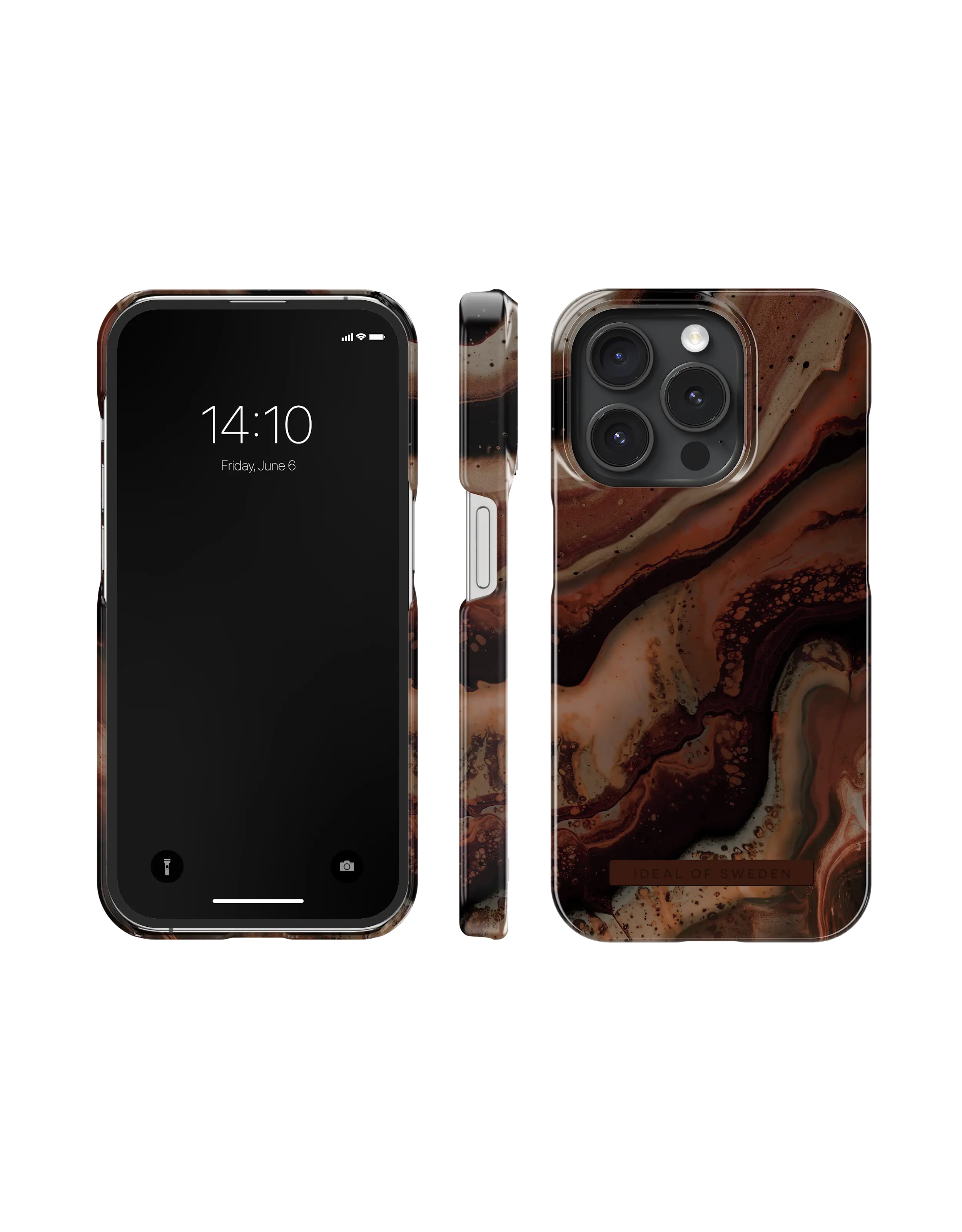 Fashion Case iPhone 15 Pro Dark Amber Marble