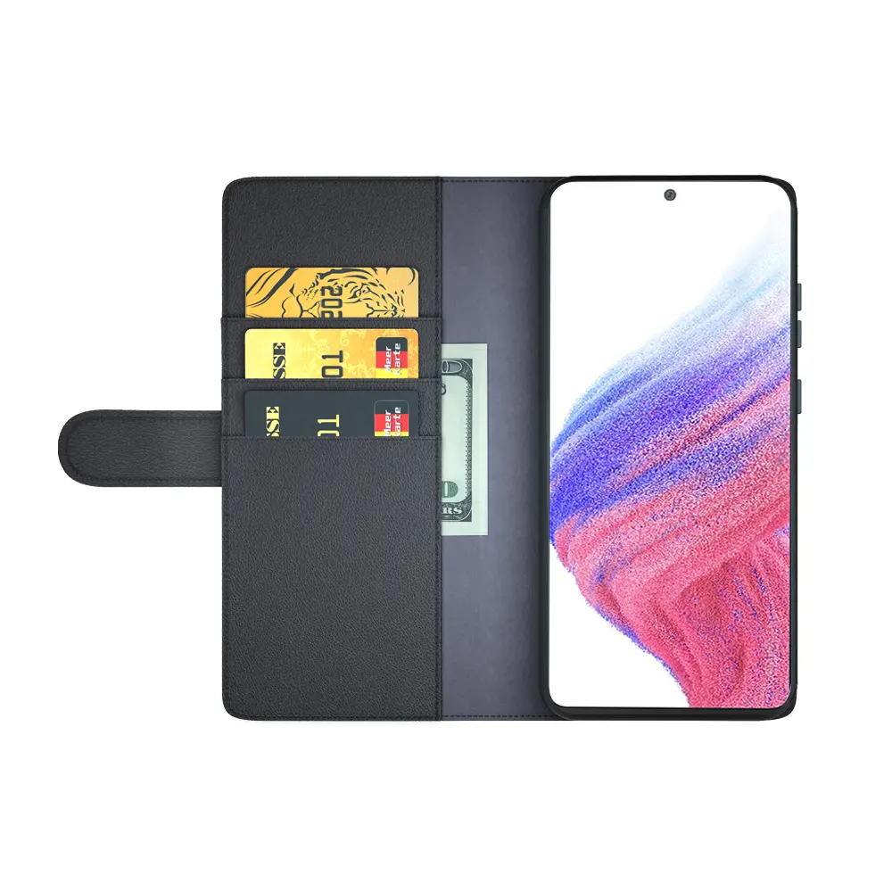 Äkta Läderfodral Samsung Galaxy A53 Svart