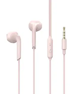 Kablede In-ear høretelefoner med mikrofon 3.5mm Lyserød