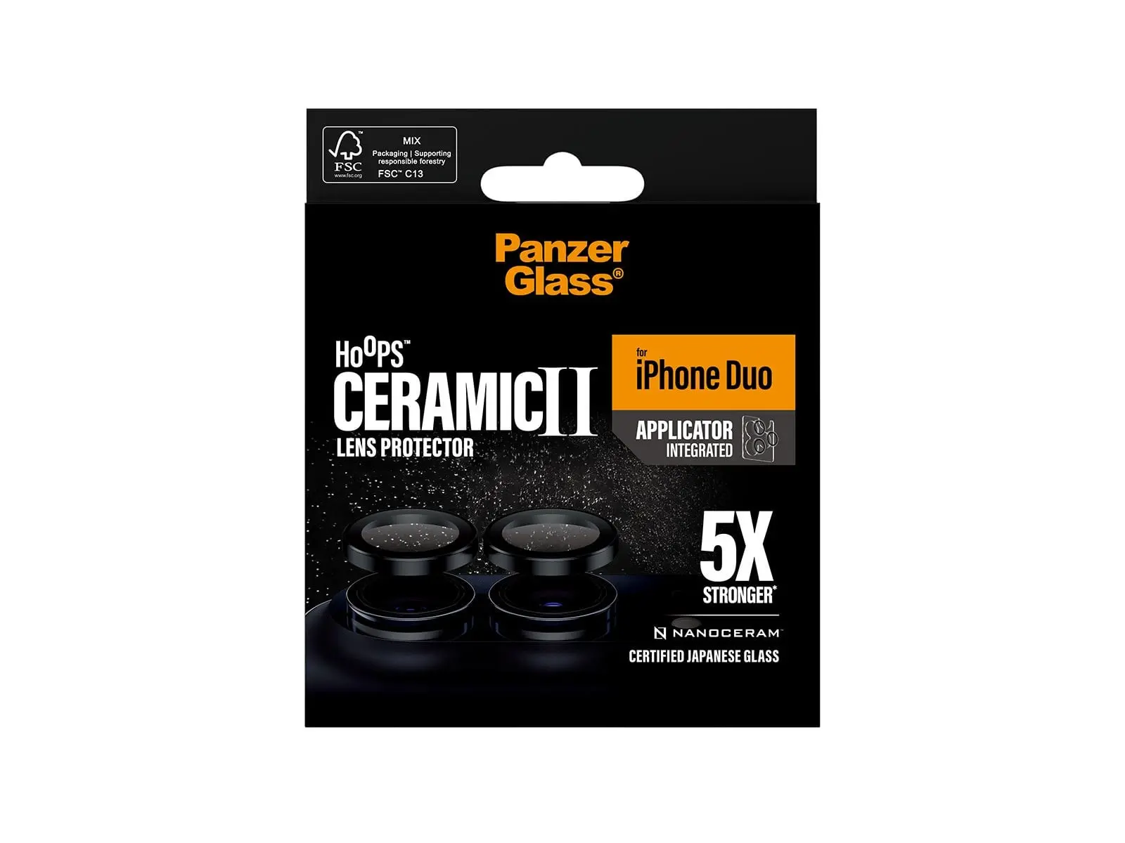 iPhone Duo Hoops Ceramic II Camera Lens Protector Black
