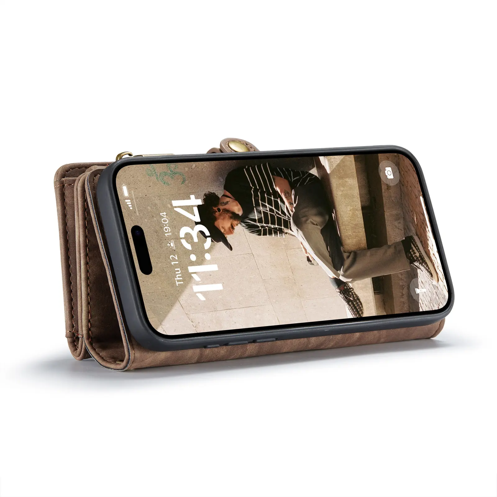 Multi-slot Plånboksfodral iPhone 16 Brun