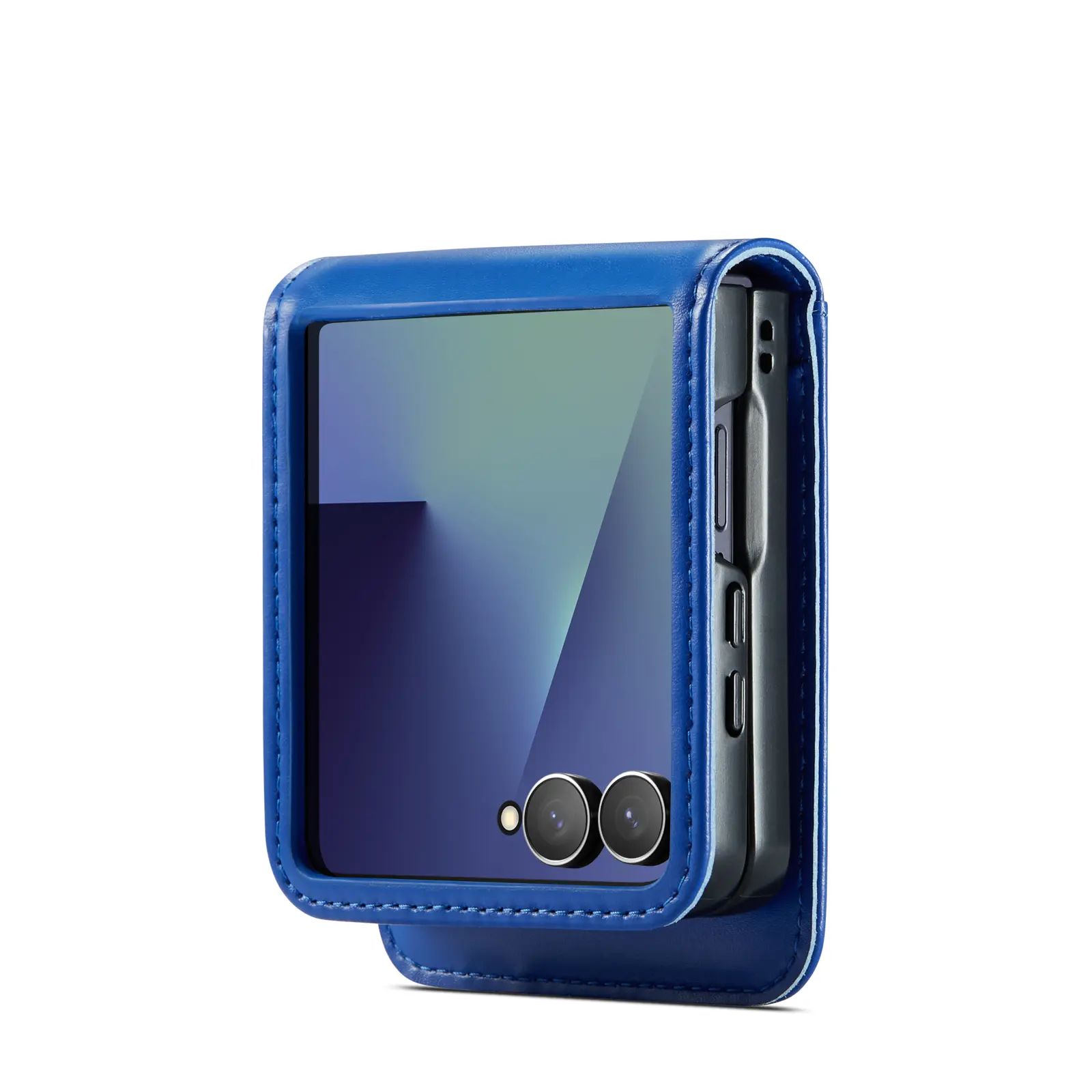 Äkta Läderfodral Samsung Galaxy Z Flip 8 Blå