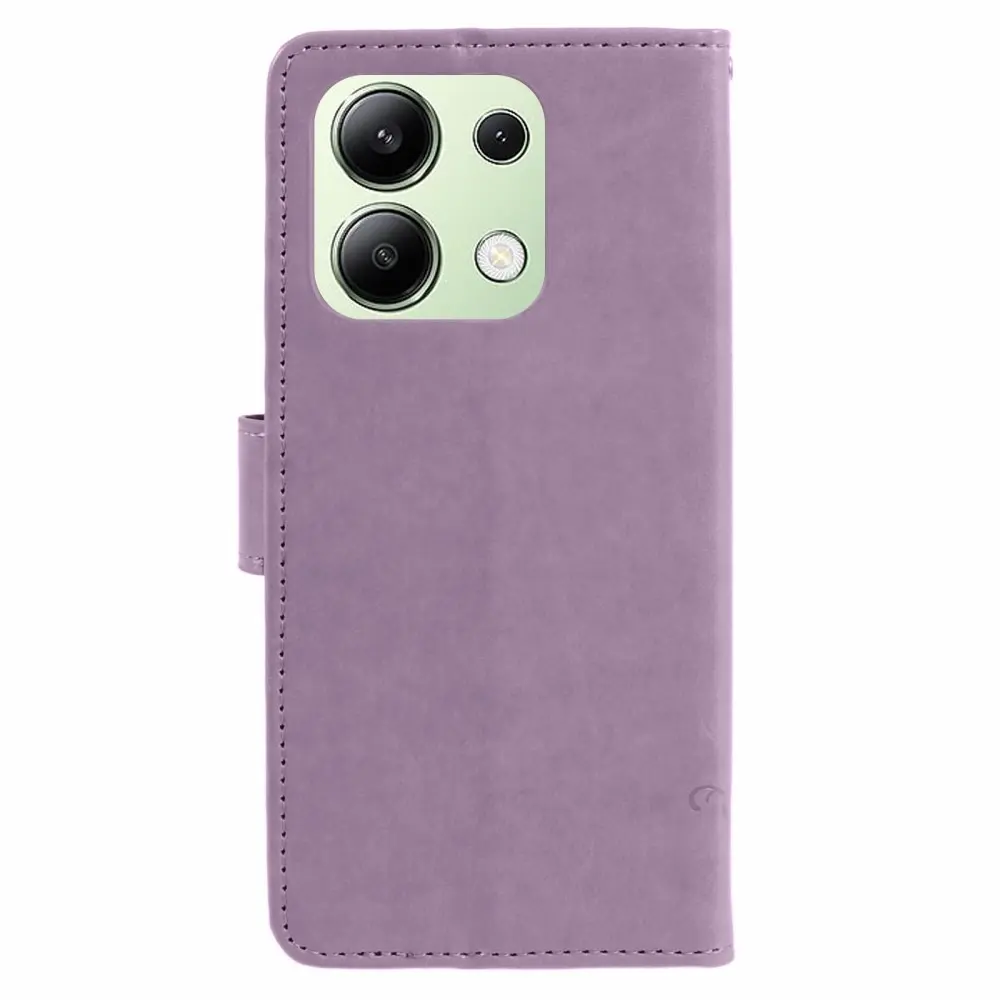 Läderfodral Fjärilar Xiaomi Redmi Note 13 4G Lila